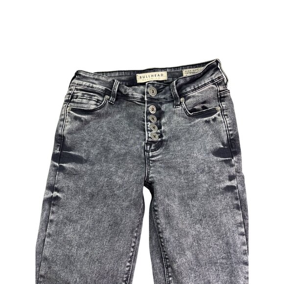 Bullhead Denim Co. High-Rise Skinniest Jeans Size 0 Grey Button Fly - Picture 2 of 6